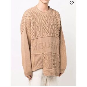 NWT AMBUSH Asymmetrical Cashmere Blend Patchwork Cable-knit Jumper
